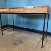 WORLD MARKET 3-Drawer Wood & Wicker Desk
