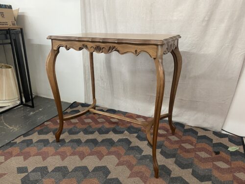 Vintage Rectangular Accent Table w/ Engravings