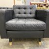 IKEA Morabo Black Tufted Leather Armchair