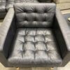 IKEA Morabo Black Tufted Leather Armchair