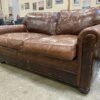Classic Brown Leather Loveseat