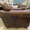 Classic Brown Leather Loveseat