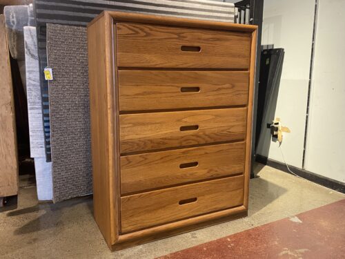 DIXIE Blonde 5-Drawer Dresser w/ Router Cut Hand-Holds