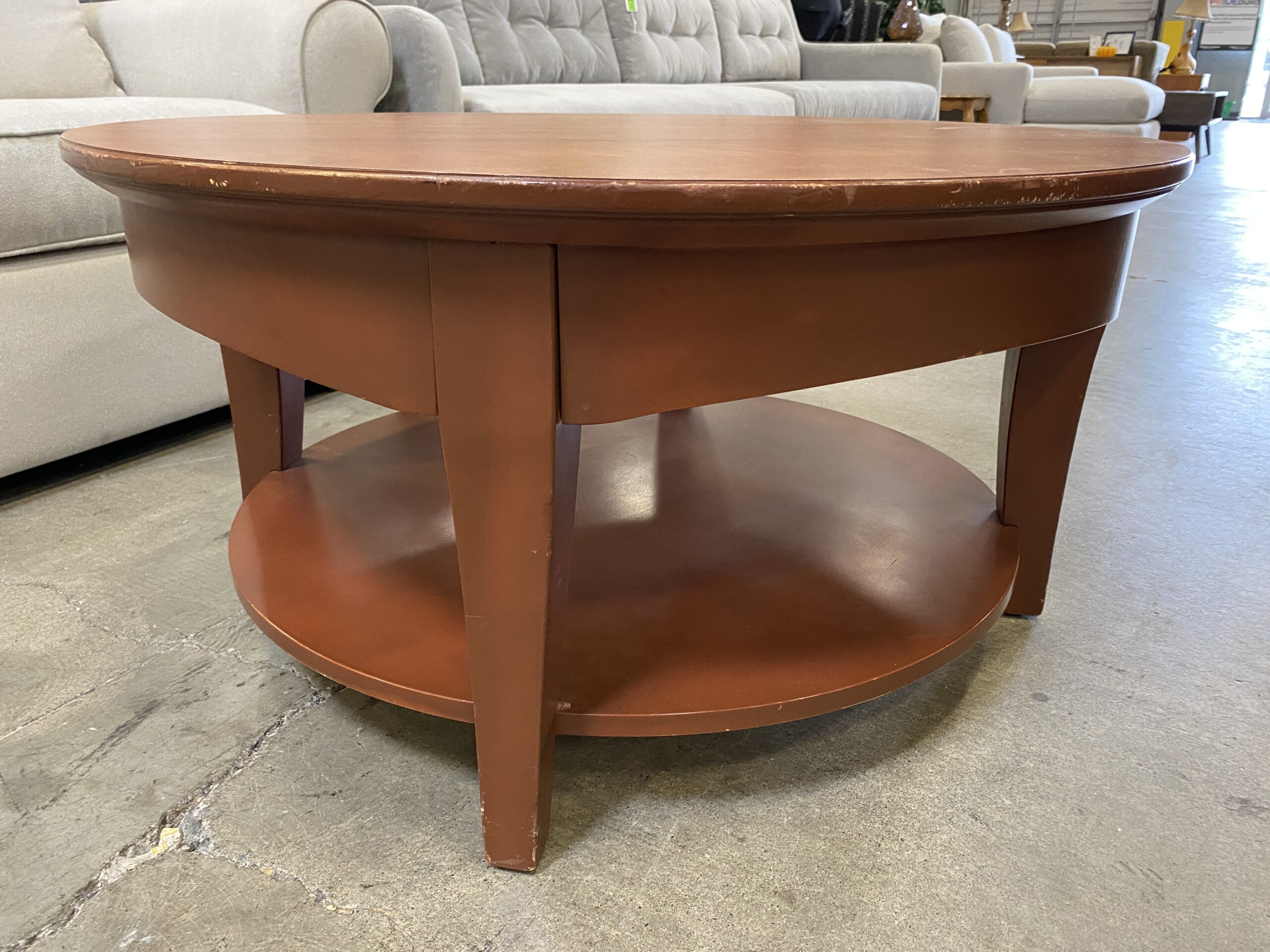 Modern Round Walnut Coffee Table