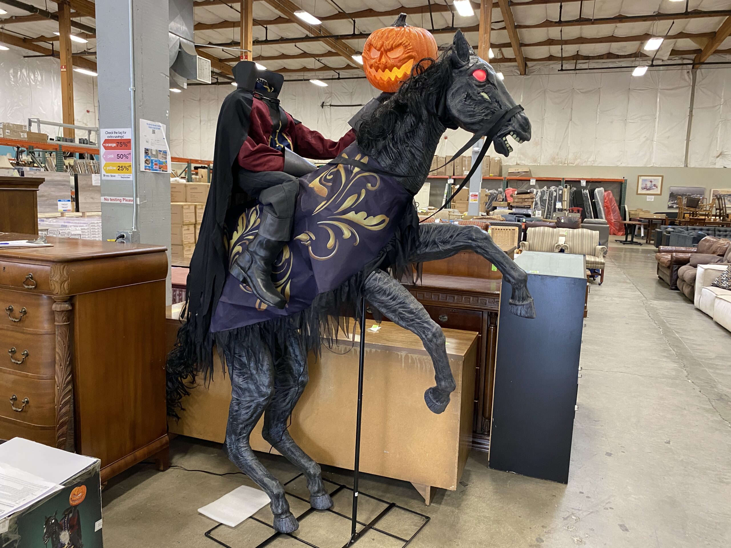 Animated Headless Horseman Halloween Decoration