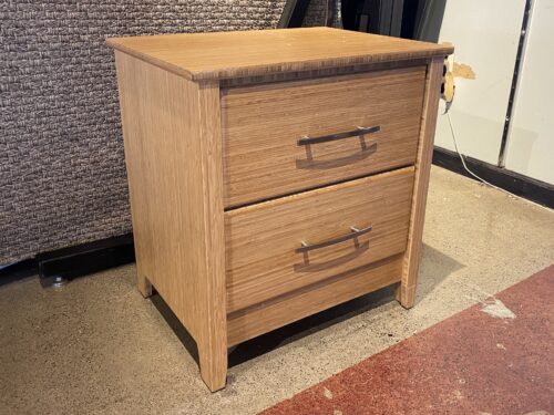 3 RIVERS Bamboo 2-Drawer Nightstand w/ Silver Hardware