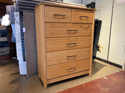 3 RIVERS Bamboo 6-Drawer Dresser w/ Silver Hardware