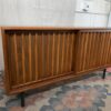 WEST ELM Slatted Shallow Media Table in Walnut