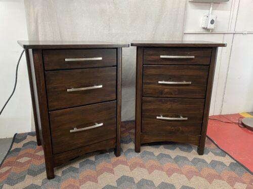 TRADEWINS Tall Dark Wood Nightstands (Set of 2)