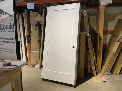 NEW! White Framed Solid Core Door, Pre-Drilled
