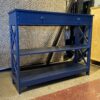 Blueberry Blue Wide Drawer X-Side Sofa Table