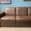ITALSOFA Brown Leather Sofa w/ Chaise Lounge