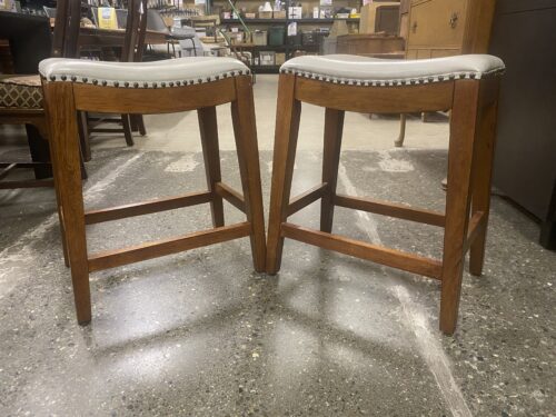 Bonded Leather Saddle Stools (Set of 2)