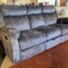 Cloud Grey 3-Seater Manual Recliner Sofa w/ Storage