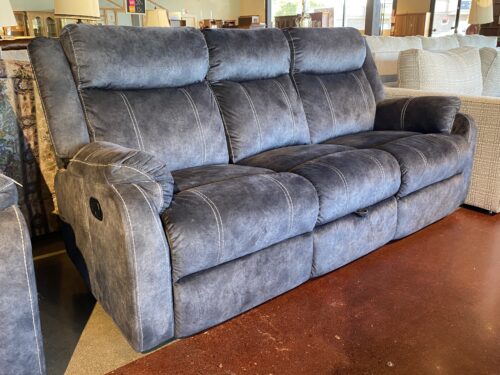 Cloud Grey 3-Seater Manual Recliner Sofa w/ Storage