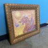Intricate Gold Painted Framed Short Nosed Chinese Dragon Art