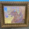 Intricate Gold Painted Framed Short Nosed Chinese Dragon Art
