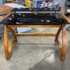 Cherry Stained Bentwood Desk with Glass Top