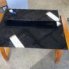 Cherry Stained Bentwood Desk with Glass Top