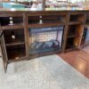 TV Stand with Fireplace Center and Side Storage