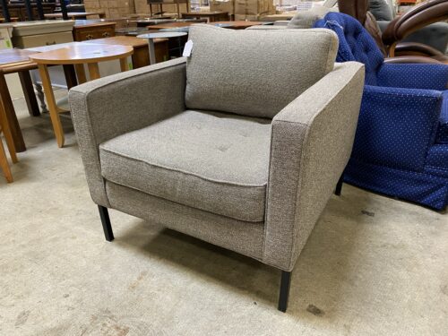 BLUE DOT Paramount Tufted Seat Accent Chair in Grey