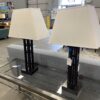 Geometric Wood Base Table Lamps (Set of 2)