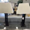 Geometric Wood Base Table Lamps (Set of 2)