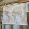Sepia Toned World Map Tapestry