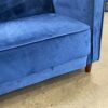 DOREL  Cobalt Velvet Vertical Tufte Convertible Sofa