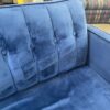 DOREL  Cobalt Velvet Vertical Tufte Convertible Sofa