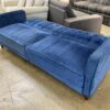 DOREL  Cobalt Velvet Vertical Tufte Convertible Sofa