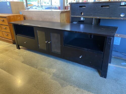 Two Door Two Drawer TV Console in Black