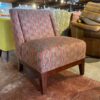 Red Geometric Upholstered Armless Chair