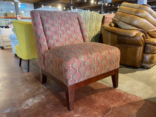 Red Geometric Upholstered Armless Chair