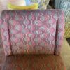 Red Geometric Upholstered Armless Chair