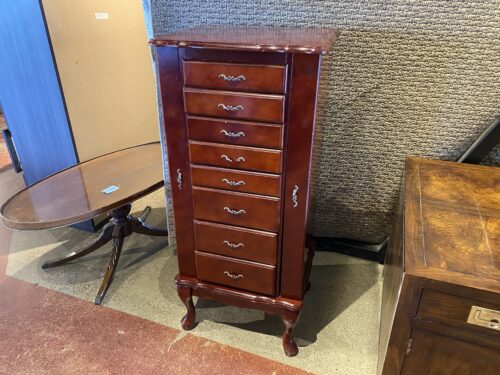 Cherry Wood Finish Jewelry Armoire