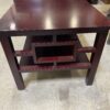 Black Cherry Finished Coffee Table with Geometric Blocking