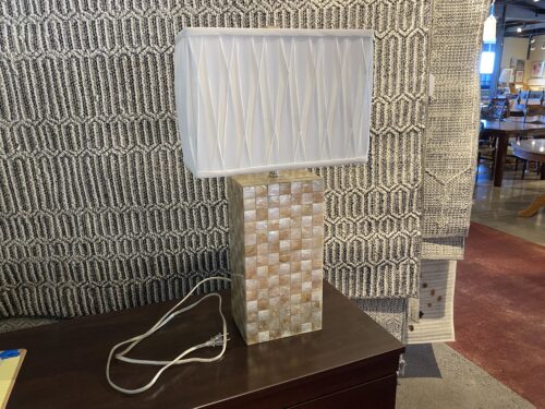 Rectangular Mother of Pearl Table Lamp
