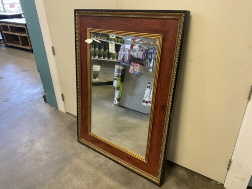 JOHN RICHARD  Large Rectangular Wood and Gold Painted Mirror