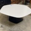 KEILHAUER Talk 8721L Large White Laminate Side Table with Metal Base