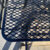 Square Steel Commercial Metal Outdoor Picnic Table with Umbrella Hole - Black