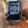 Swivel Recliner Chair with Metal Frame - Black