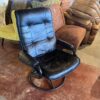 Swivel Recliner Chair with Metal Frame - Black
