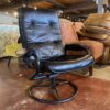 Swivel Recliner Chair with Metal Frame - Black