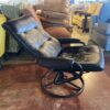Swivel Recliner Chair with Metal Frame - Black