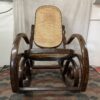 Vintage Dark Bentwood Cane Back Rocking Chair