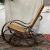 Vintage Dark Bentwood Cane Back Rocking Chair