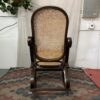 Vintage Dark Bentwood Cane Back Rocking Chair