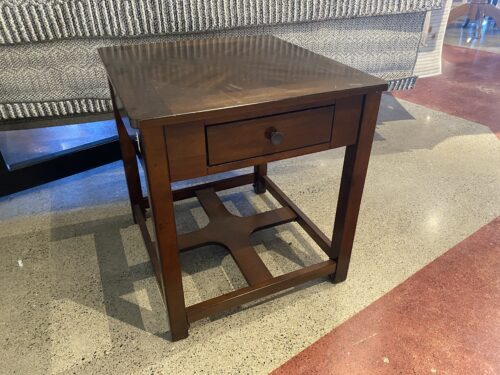ASHLEY Wood End Table with X Pattern Lower Shelf