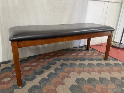 Black Leather Bench Seat